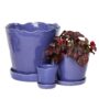 Tika Pot With Saucer – Chive – Ultra Violet – 3″